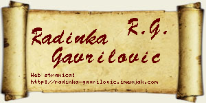 Radinka Gavrilović vizit kartica